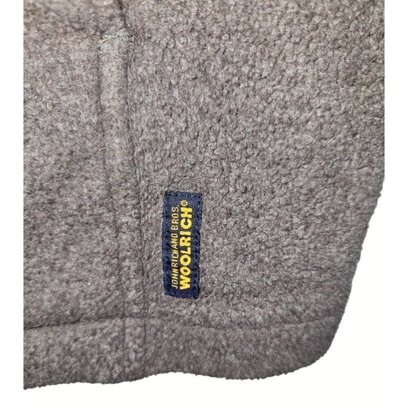 Woolrich Fleece Vest Mens Sz Large Grey Pockets Logo Full Zip Outdoors Hiking - Picture 6 of 8